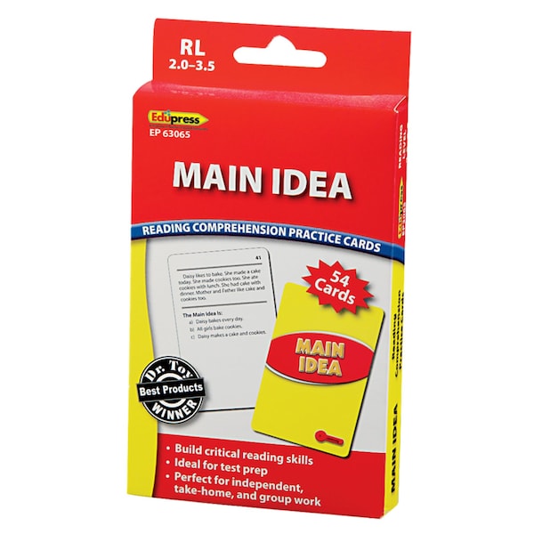 Edupress Main Idea Practice Cards, Levels 2.0-3.5 TCR63065 - main